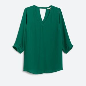 NWT Les Serein Green V-neck tunic blouse size 1X